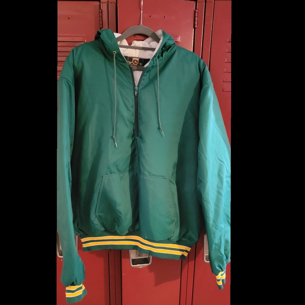 Vintage varsity/ letterman style Rennoc half zip quilted team pullover